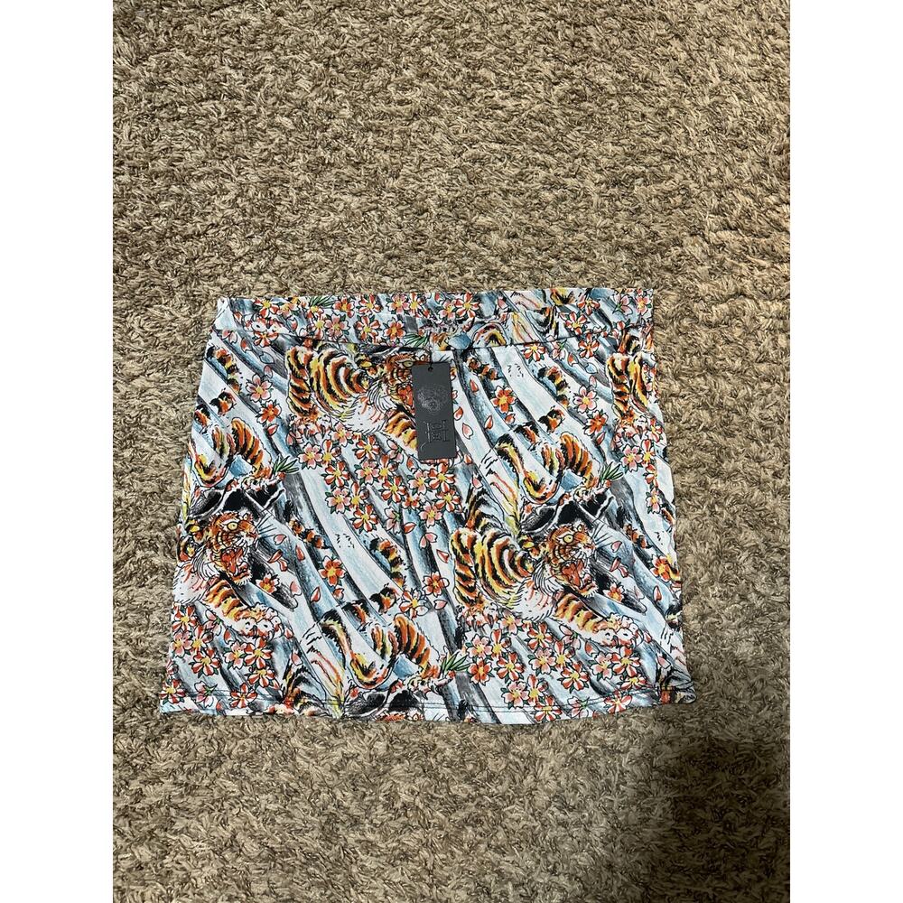NWT Ed Hardy Mesh Tiger Print Skirt XL